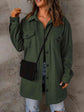 Drop Shoulder Autumn Button Down Collared Coat