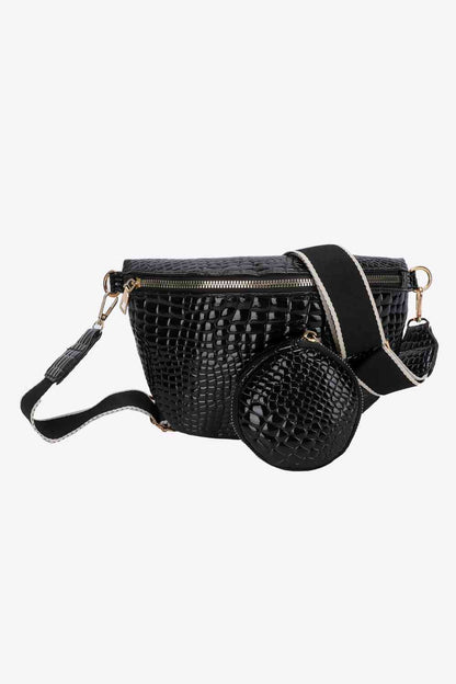 Sling Bag with Small Purse - PU Leather