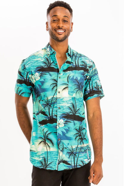 Hawaiian Multi Color Print Shirt