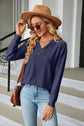 Unique Style V-Neck Long Sleeve Blouse