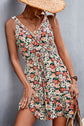 Frill Trim Floral Sleeveless Dress