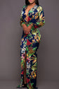 Out Of This World - Printed Plunge Leg Split Maxi Dress