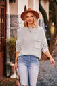 women light gray Chic Round Neck Sweater 