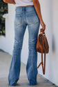 Retro Buttoned Long Jeans