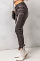 Moody High Waist Raw Hem Skinny Jeans