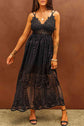 Black Lace Crisscross Maxi Dress