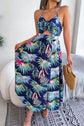 Botanical Backless Cutout Slit Dress