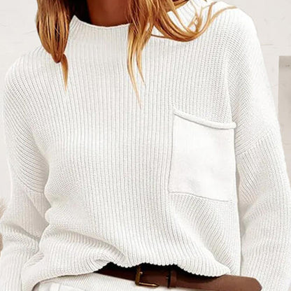 Ribbed Sweater with Pocket