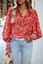 Bohemian Printe Lantern Sleeve Shirt