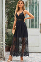 Black Lace Crisscross Maxi Dress