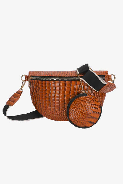 Sling Bag with Small Purse - PU Leather