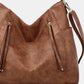 Boho Textured PU Leather Tote Bag