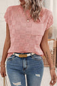 Dusty Pink Plaid Pocketed Round Neck Sweater