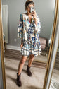 Live It Up Multi-Color Print Button Up Mini Dress