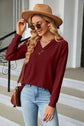 Unique Style V-Neck Long Sleeve Blouse