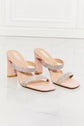 Pink Rhinestone Block Heel Sandal