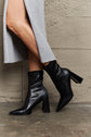 Black Stacy Block Heel Sock Boots