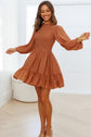 Night Out Smocked Balloon Sleeve Ruffle Hem Dress