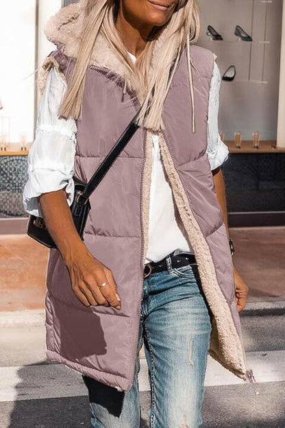 Plush Lining - Longline Hooded Vest