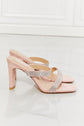 Pink Rhinestone Block Heel Sandal