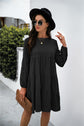 Balloon Sleeve Keyhole Tiered Dress