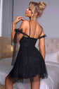 Black Spaghetti Strap Mesh Dress