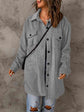 Drop Shoulder Autumn Button Down Collared Coat