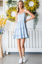 Statement Tiered Spaghetti Strap Denim Dress