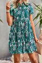 Summer Floral Layered Flutter Sleeve Dress