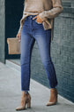 Moody High Waist Raw Hem Skinny Jeans