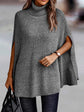 woman wearing a charcoal Turtleneck Dolman Sleeve Poncho