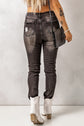 Moody High Waist Raw Hem Skinny Jeans