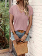 V-Neck Short Sleeve Blouse