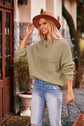 women mist green Chic Round Neck Sweater 