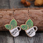 Coffee & Plants Wooden Dangle Earrings