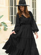 Black Midi Tiered Dress