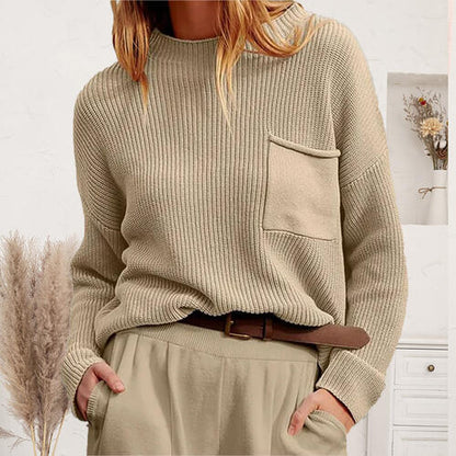 Ribbed Sweater with Pocket