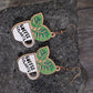 Coffee & Plants Wooden Dangle Earrings