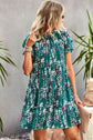 Summer Floral Layered Flutter Sleeve Dress