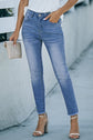 Moody High Waist Raw Hem Skinny Jeans