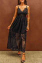 Black Lace Crisscross Maxi Dress