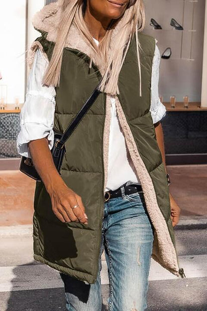 Plush Lining - Longline Hooded Vest