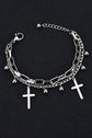 Cross Layered Stainless Steel Bracelet