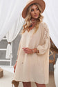 Spliced Lace Three-Quarter Sleeve Dress