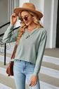 Unique Style V-Neck Long Sleeve Blouse