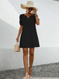 Chain Notched Short Sleeve Dress