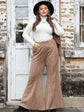 Mocha Plus Size Pocketed Flare Pants