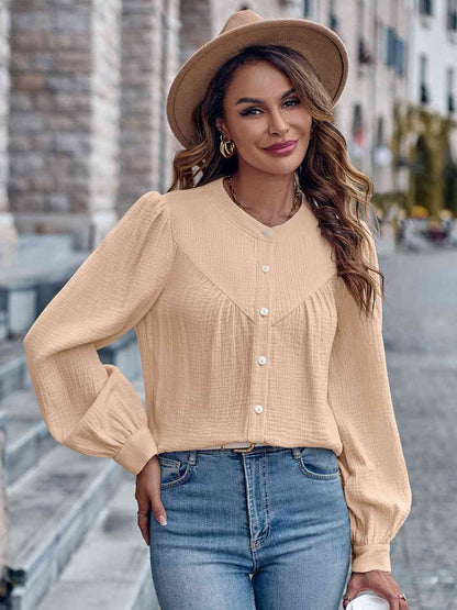 Round Neck Puff Autumn Sleeve Shirt