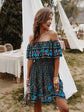 Bohemian Print Off-Shoulder Strapless Dress