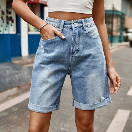 Sophisticated Denim Distressed Shorts